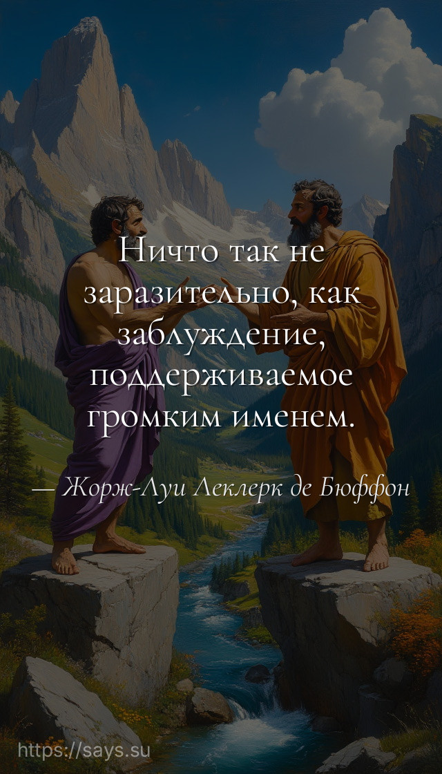Ничто так не заразительно, как заблуждение, поддерживаемое громким именем.