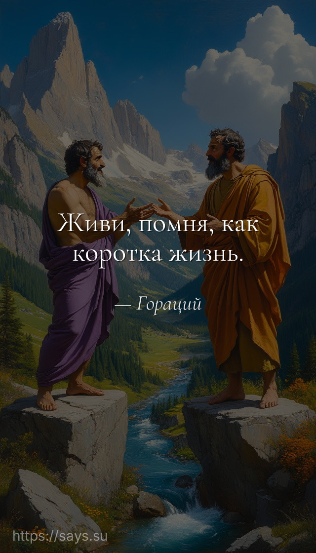 Живи, помня, как коротка жизнь.