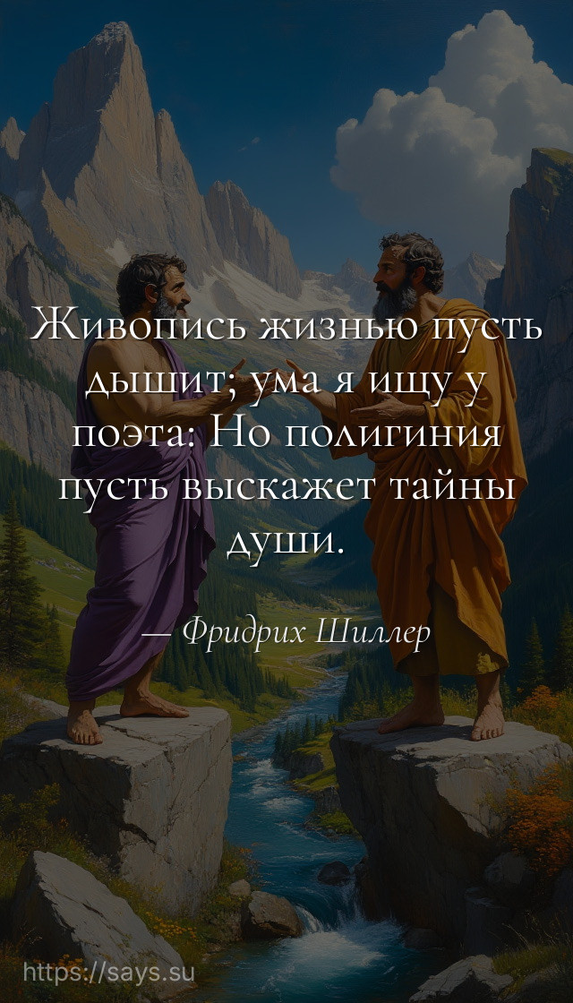 Живопись жизнью пусть дышит; ума я ищу у поэта: Но полигиния пусть выскажет тайны души.