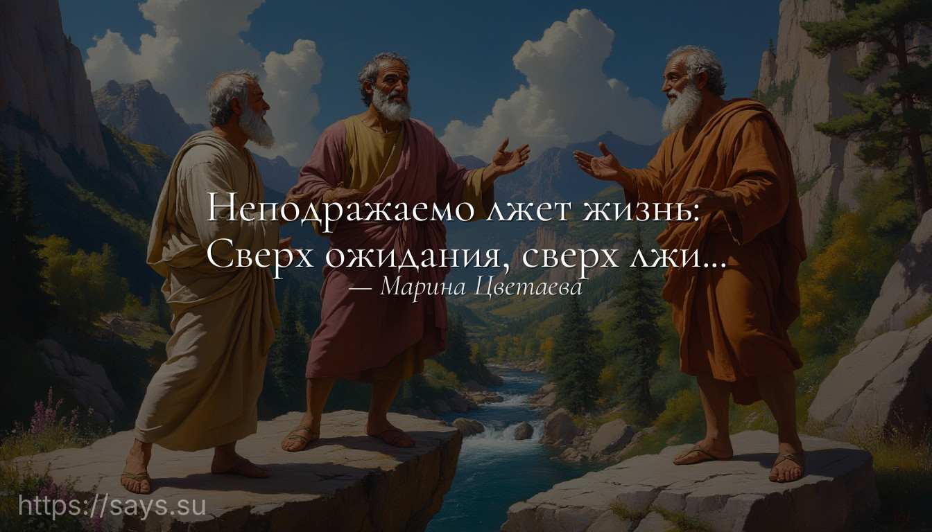Неподражаемо лжет жизнь:<br />Сверх ожидания, сверх лжи...